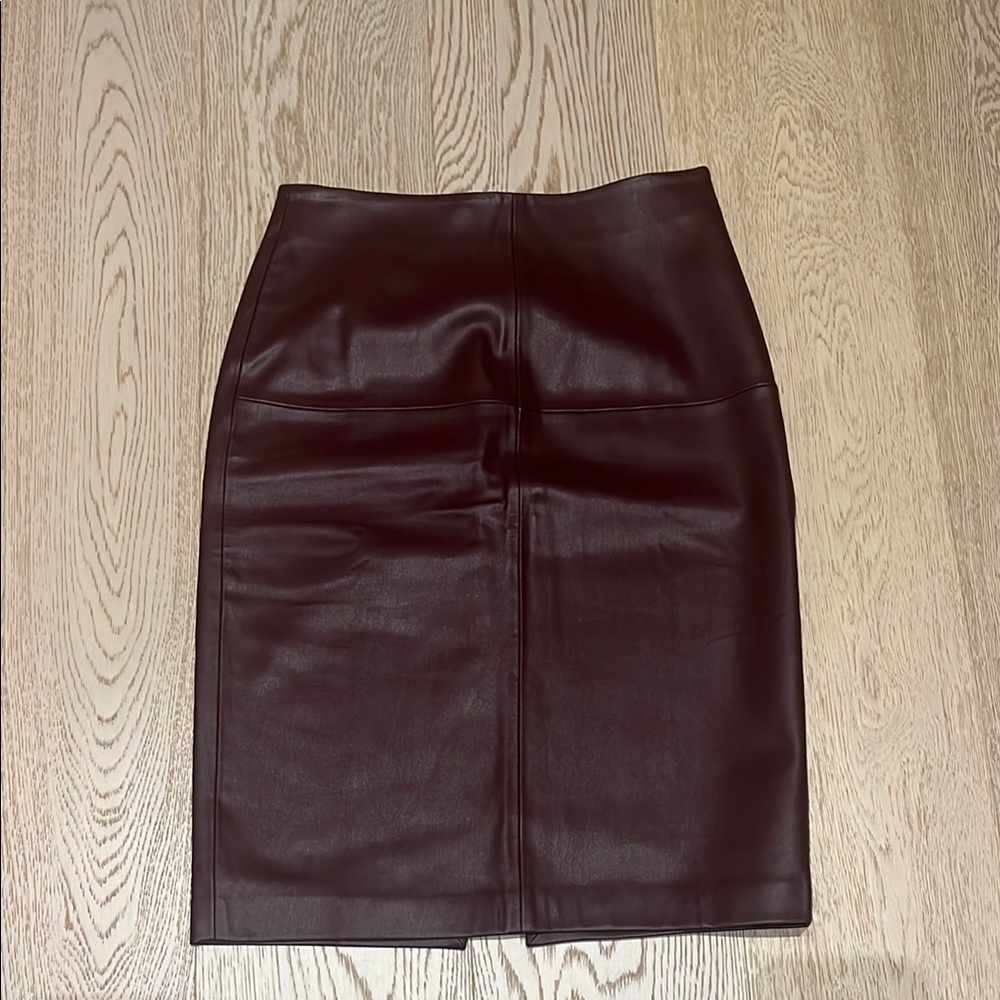 MANGO FAUX-LEATHER PENCIL SKIRT
